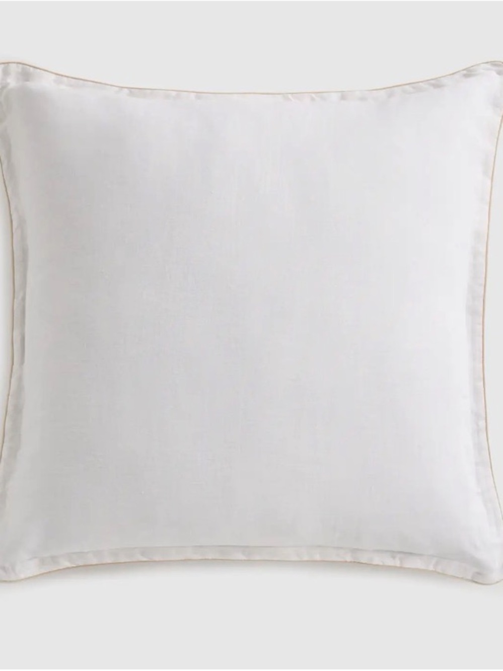 QUINCE European Linen Piped Euro Shams(2)- white/toffee